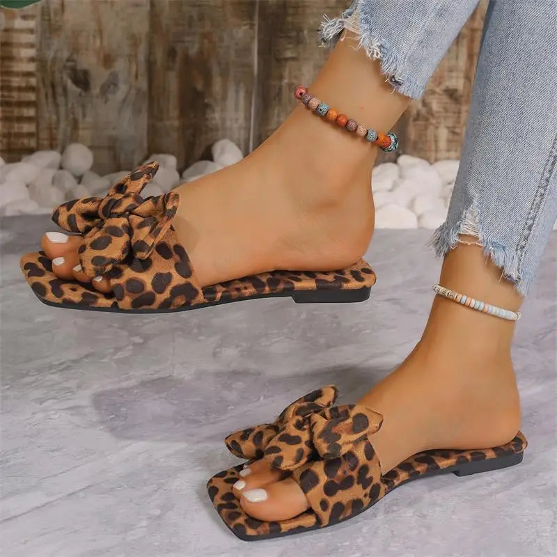 Leopard Flat Summer Slippers Women Outdoor Casual Beach Sandals for Women Flip Flops Comfort Sexy Shoes Woman 2025 New Design Zpaxo
