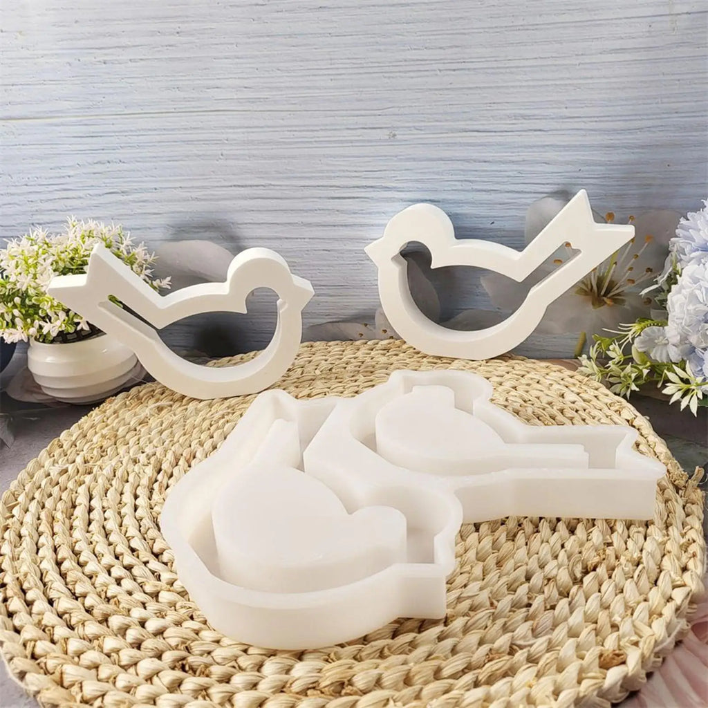 Bird Resin Mold Silicone Hollow Shape Concrete Plaster Mould DIY