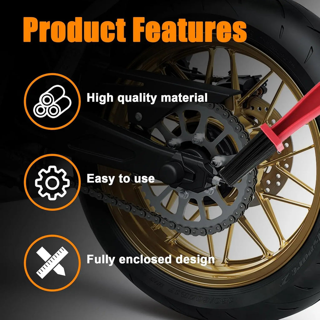 Double-Ended Bike & Motorcycle Chain Cleaning Brush