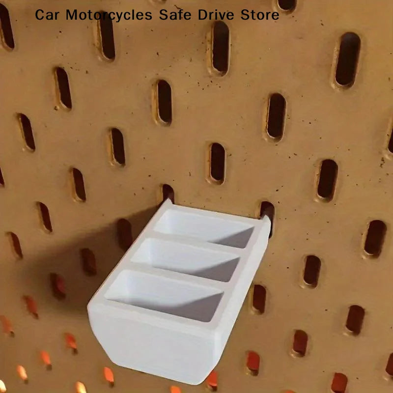 CM1Pcs Garage Hanging 3-Grid Simple Pegboard Storage Accessories Can