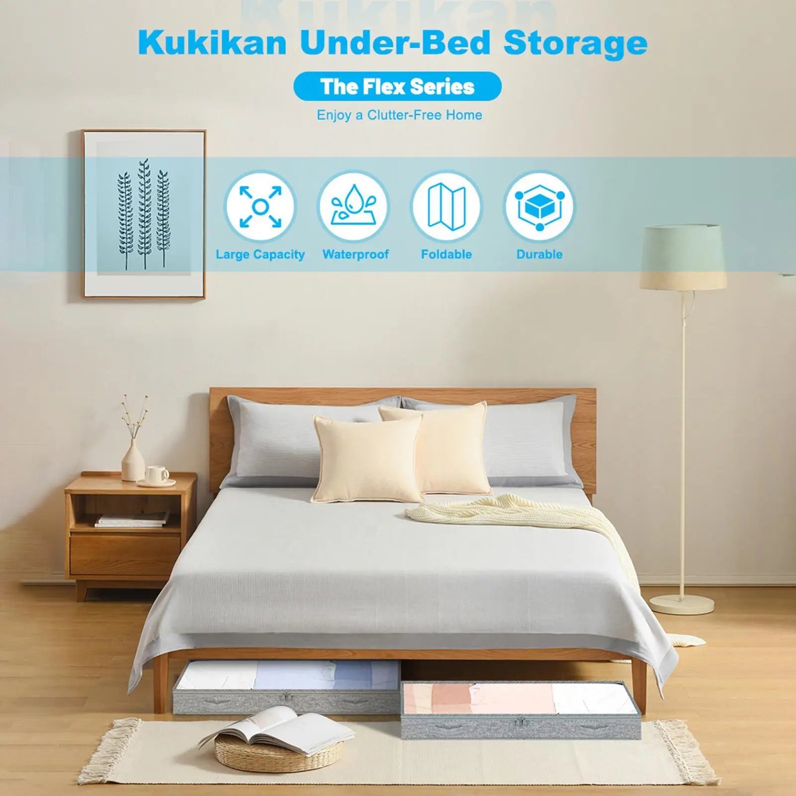 Under Bed Storage Containers Large Capacity Blanket Box Clothes Bins