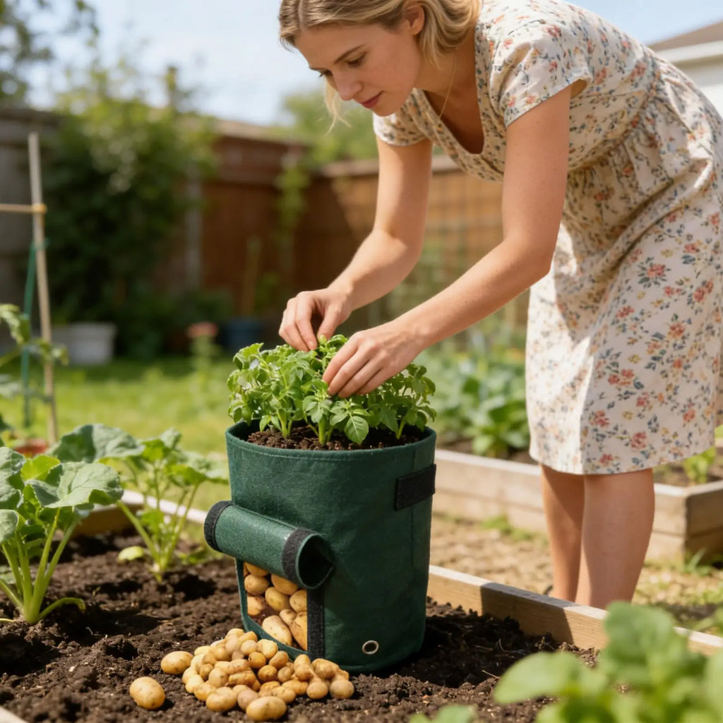Potato Growing Containers 4 Large Flap Handles Garden Bags Grow
