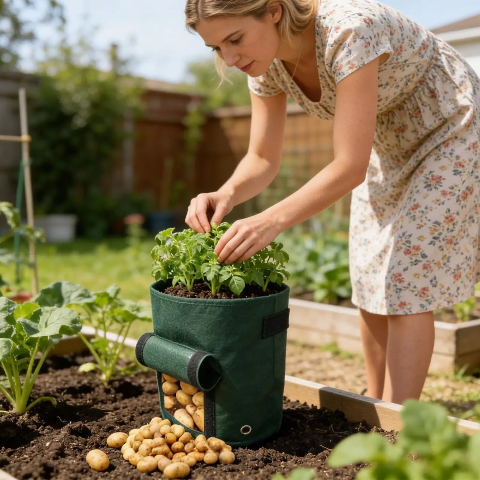 Potato Growing Containers 4 Large Flap Handles Garden Bags Grow