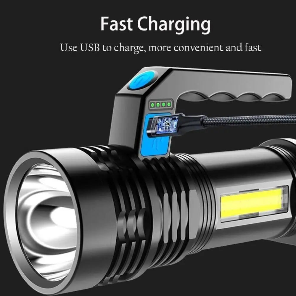 Portable LED USB Rechargeable Flashlight Torch Waterproof Fishing