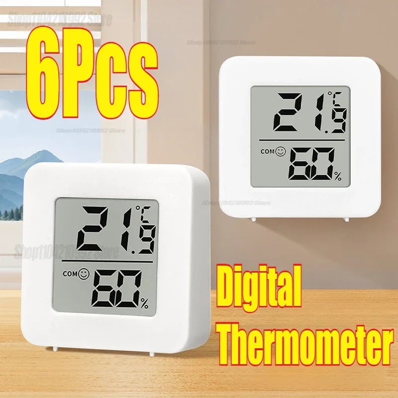 1/3/4/6 PCS Mini LCD Digital Thermometer Hygrometer Indoor Room Temperature Humidity Meter Sensor Gauge Weather Station Set Zpaxo