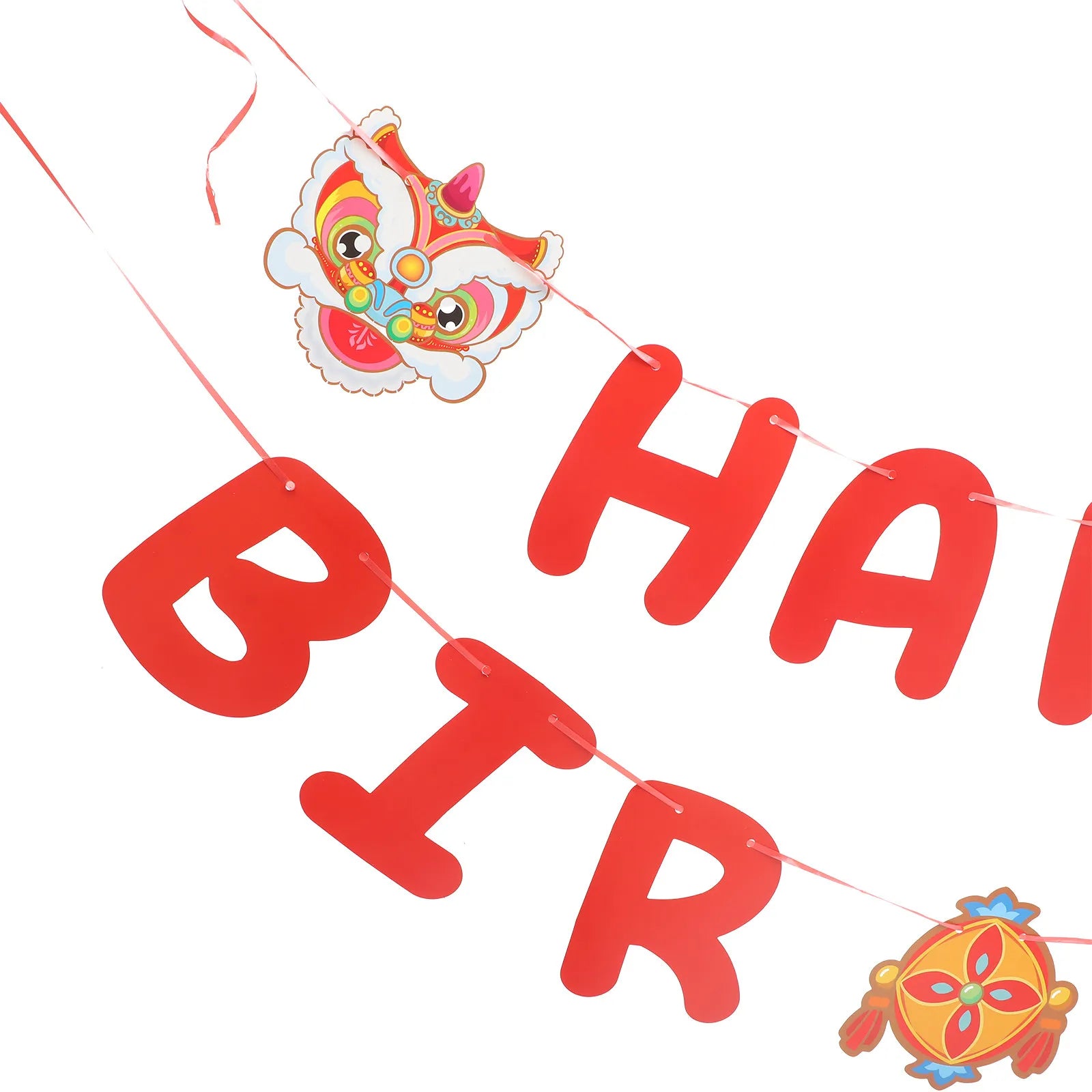Birthday Letter Banner Chinese Dancing Lion Paper Party Decoration