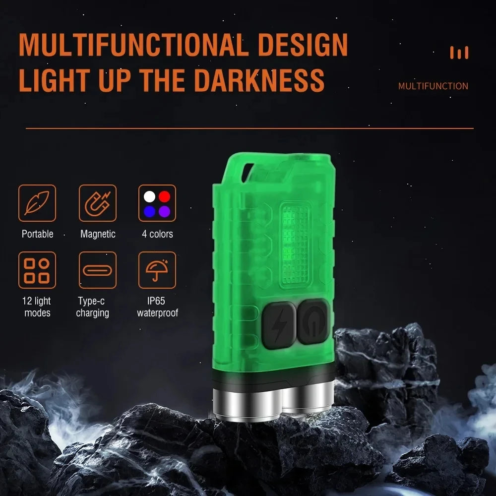 KDULIT V3 EDC Mini Keychain Flashlight UV Type-C Rechargeable