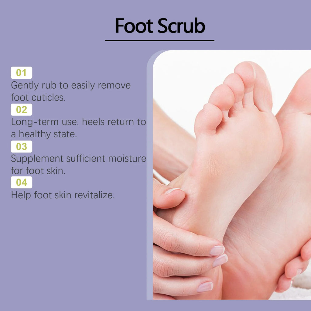 Exfoliating Foot Scrub with Bamboo Charcoal Sea Salt Dead Skin Removal Soften Feet Skin Deep Cleansing Feet Smoothing Care Zpaxo