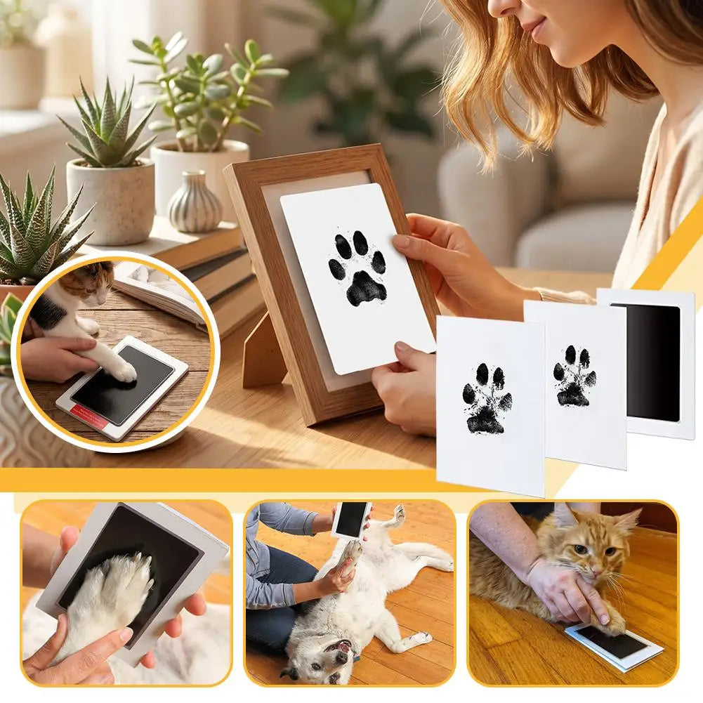 2026 New Non-dirty Claws Pet Paw Print Ink Pad Kit Gentle Safe DIY Footprint Keepsake for Cats Dogs Small Pets Zpaxo
