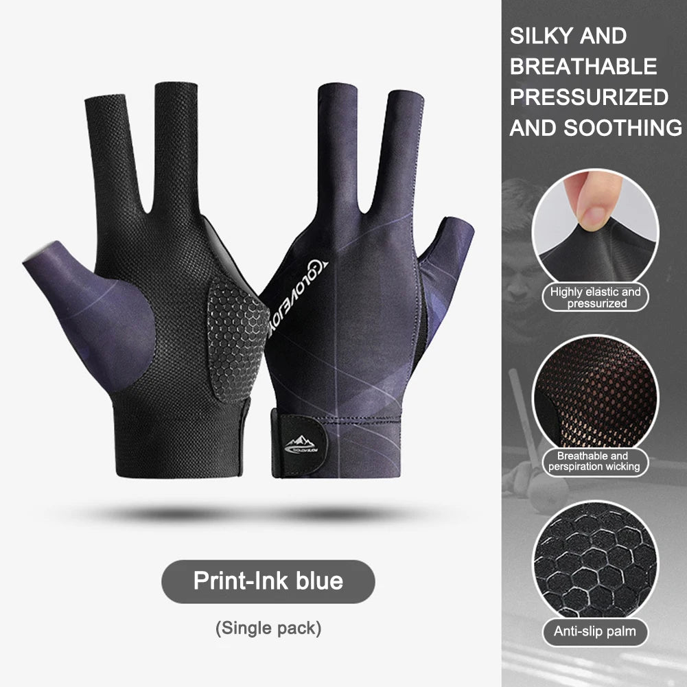 Open Finger Billiard Gloves Antiskid Polyester Snooker Billiards