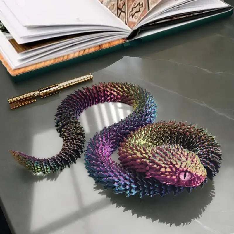 75cm 3d Printed Snake Desk Ornament Rotatable Office Realistic Snake Statue Table Decoration Landscape Figurines Accessorie Zpaxo