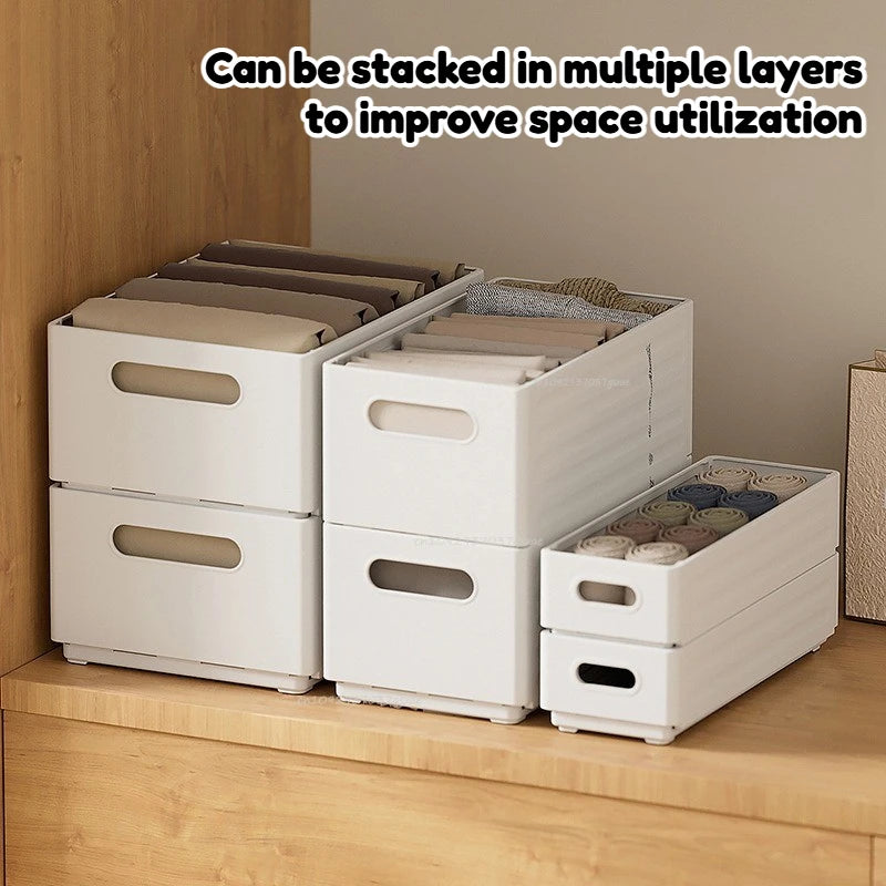 Expandable Plastic Storage Boxes Suitable for Drawer Shelf Wardrobe Office Socks Space-Saving Storage Basket Stackable Zpaxo