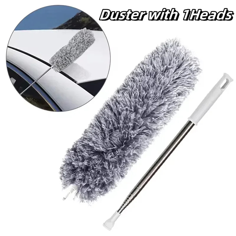Retractable Microfiber Gap Dust Cleaner Extension Pole Reusable
