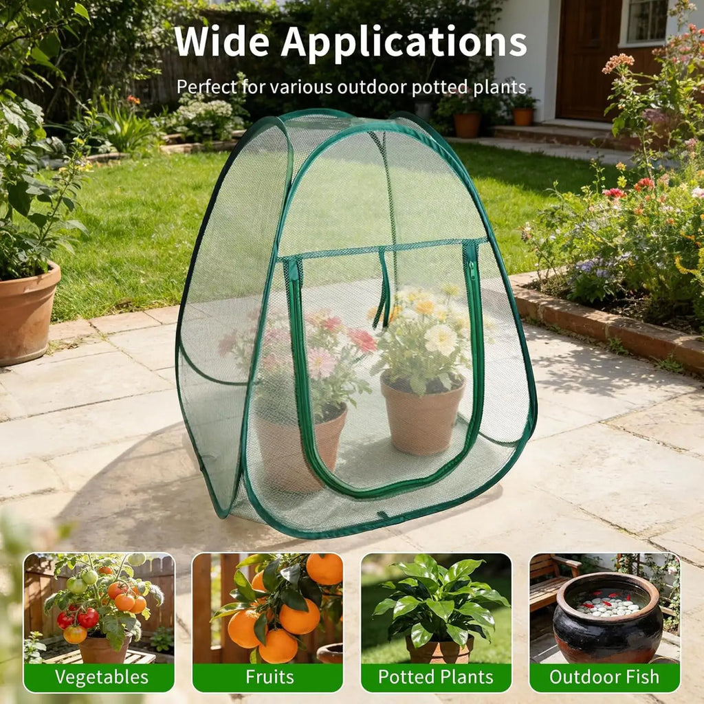 Mesh Plant Cover Popup Garden Net 72x72x82cm Portable Crop Cage