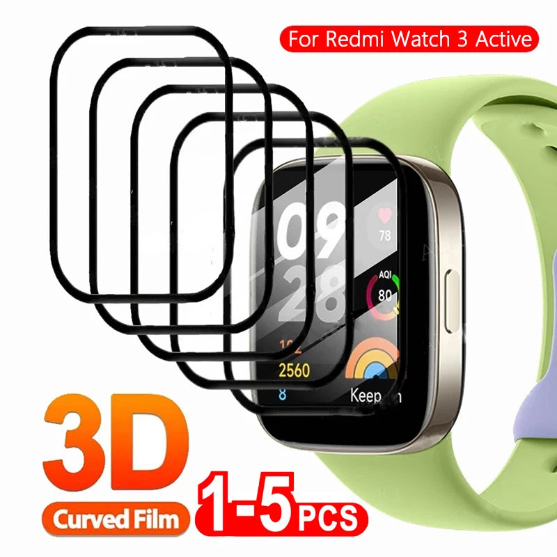 3D Tempered Soft Glass Watch Film For Xiaomi Mi Watch Lite Color 2019 Full Screen Protector For Redmi Watch 2 3 Lite Active Poco Zpaxo 5pcs Xiaomi Watch Color