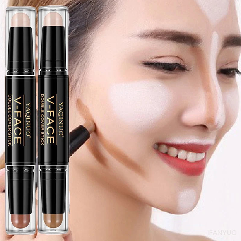 Double-head Highlighter Concealer Trimming Stick Nose Shadow Cream Zpaxo