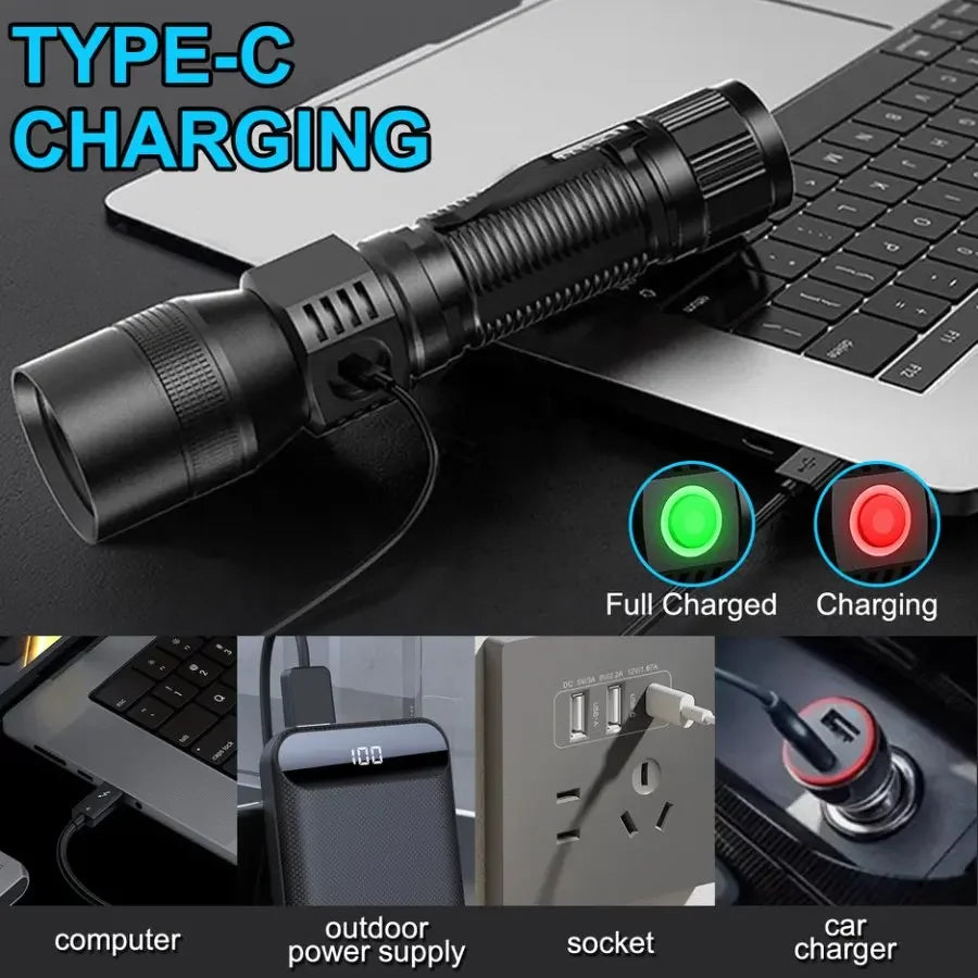 POCKETMAN 7-Mode LED Flashlight – UV, Red & White, Magnetic LED Torch Flashlight Zpaxo
