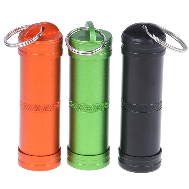1PC Mini Waterproof Capsule Seal Bottle Outdoor EDC Survival Pill Box Tank Case Zpaxo