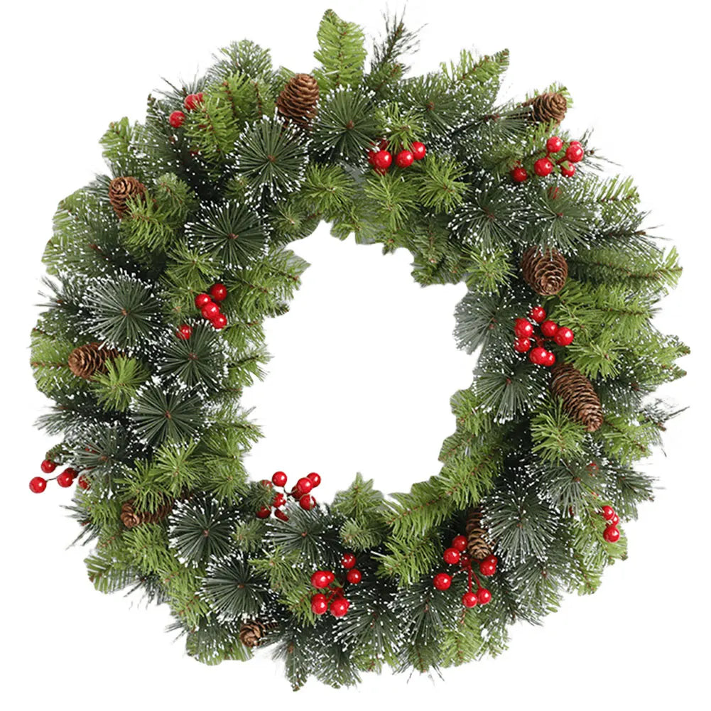 Christmas Hanging Garland Decorative Lighting Simulation Wreath Festival Theme Multifunctional Party New Year Decor Props Zpaxo 40CM