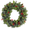 Christmas Hanging Garland Decorative Lighting Simulation Wreath Festival Theme Multifunctional Party New Year Decor Props Zpaxo 40CM