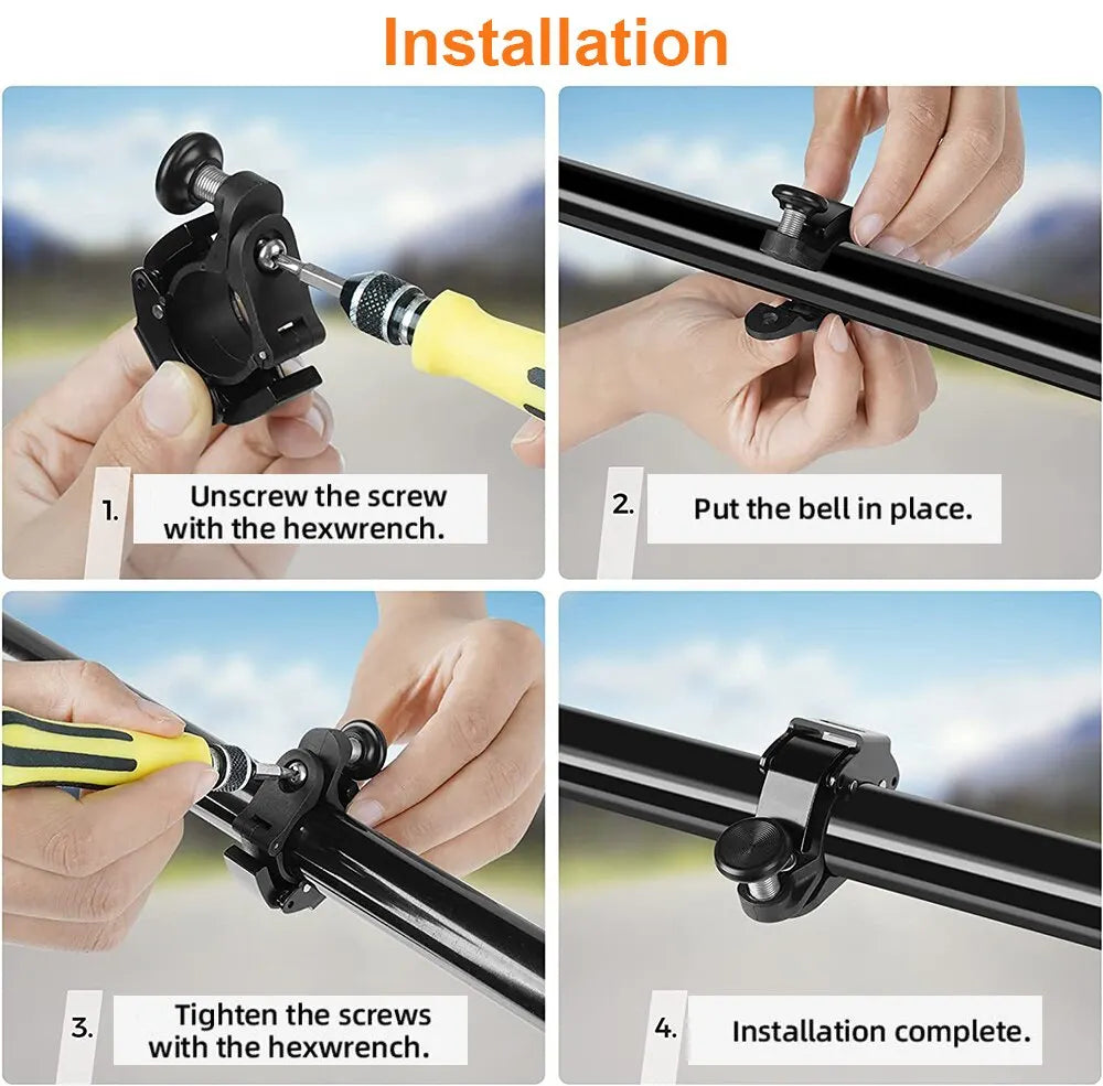 New Stainless Bicycle Bell Ring MTB Cycling Horn Bike Handlebar Bell Crisp Sound Horn for Bicycle Safety Bike Accessories Zpaxo