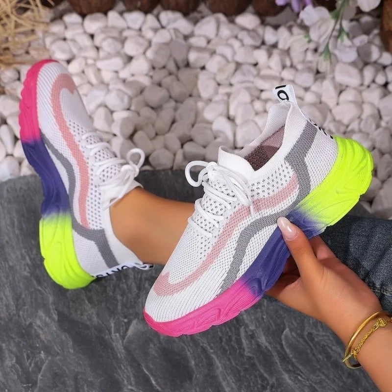 Women Mesh Shoes Summer Casual Sneakers Women New Style Two-color Single Shoes Versatile Fashionable Designer Women Sneakers Zpaxo Pink 35