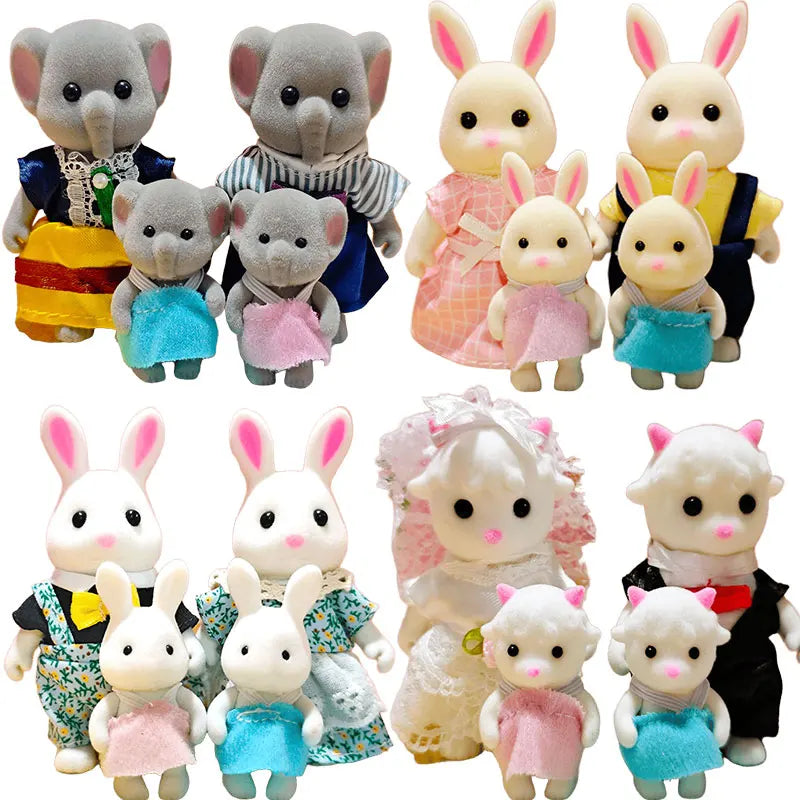 1 12 Simulation Forest Family Doll Accessories Reindeer Panda