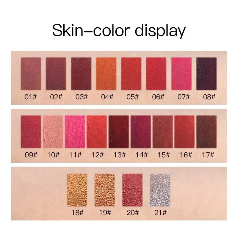 Pudaier Waterproof Lip Gloss Matte Liquid Lipstick Matte Lip Stick Cosmetics Makeup Nude Purple Black Rose Cosmetics Zpaxo