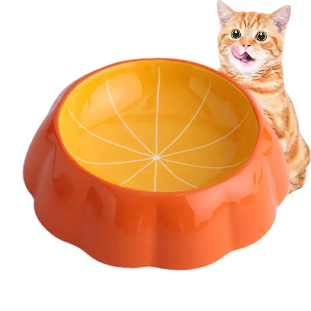 Cat Water Bowl Fruit Pattern Ceramic Pet Feeder Dish Non-slip Feeding