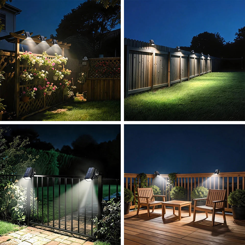 72LED Clip On Spot Light 3 Lighting Modes Waterproof IP65 Solar Railing Light Portable Security Lights For Camping Patio Deck Zpaxo
