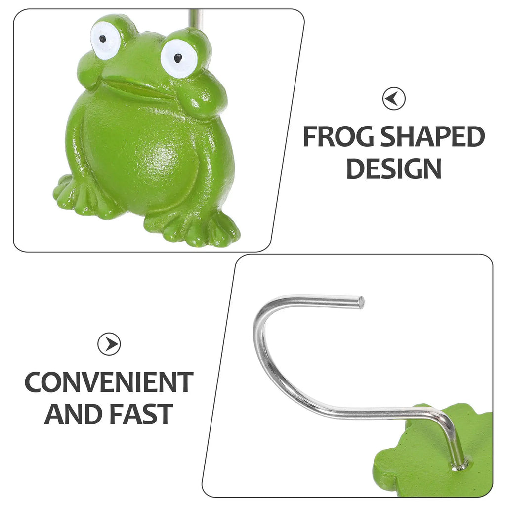 Frog Shower Curtain Hooks Resin Decorative Bathroom Drapery Rings