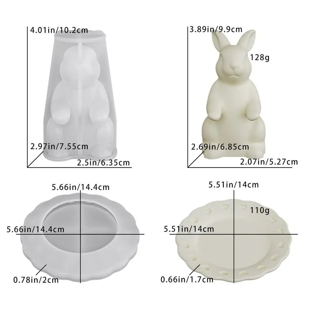 Easter Tray Silicone Molds 3D Cute Home Decor Bunny Mold Thanksgiving