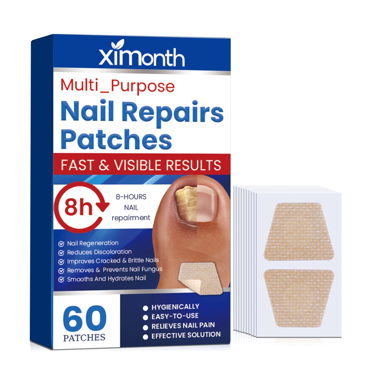 Nail Repair Patches – Fungus, Ingrown & Paronychia Treatment 60pcs Nail Treatment Patch Zpaxo 60pcs Boxed