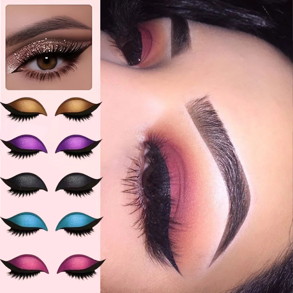 Reusable 1 Pair Lazy Eye Shadow Eyelash Patch 2-In-1 Makeup Sticker Zpaxo