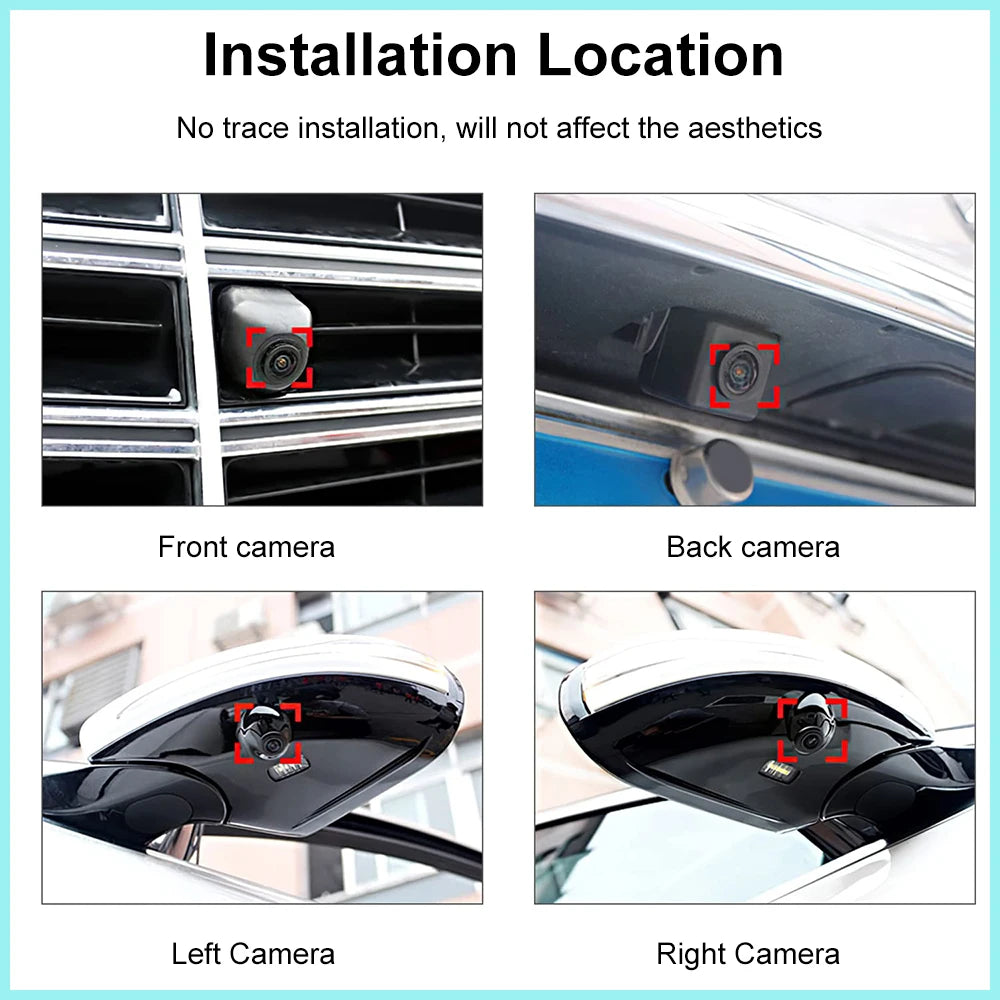 360 Car Camera 3D AHD1080P AHD720P Panoramic Surround View Right Left