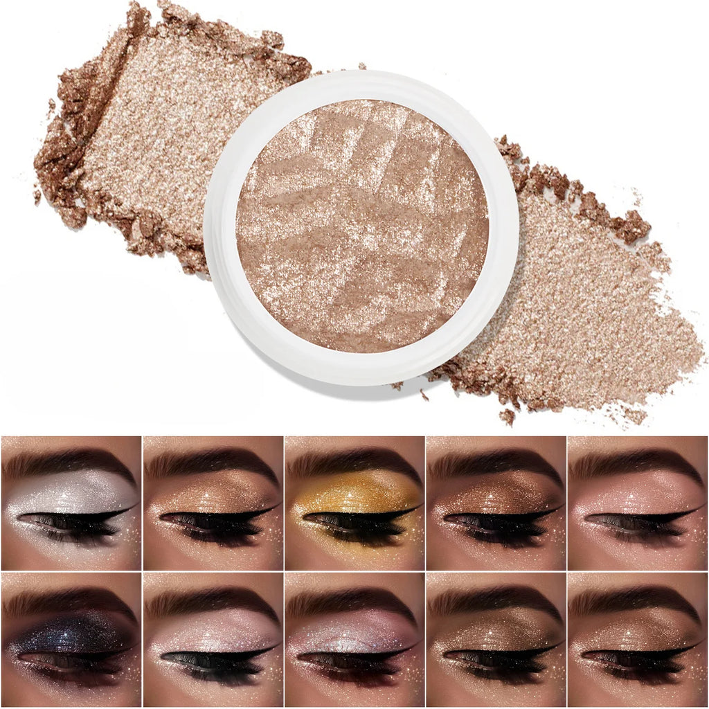 Single Color Easy To Apply High-gloss Eyeshadow Mashed Potato Mashed Mirror Pearlescent Glitter Eyeshadow Palette Zpaxo