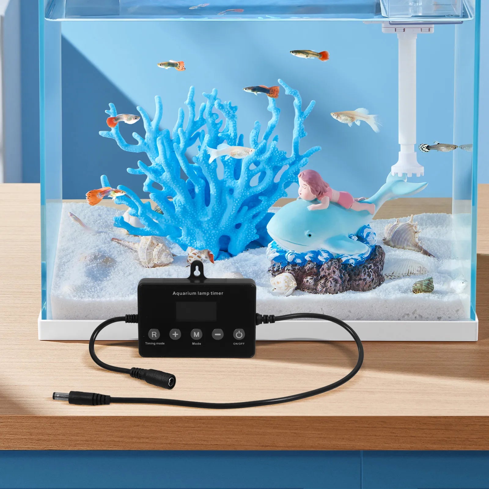 Black LED Fish Tank Controller LCD Timing Aquarium Universal 12-24V