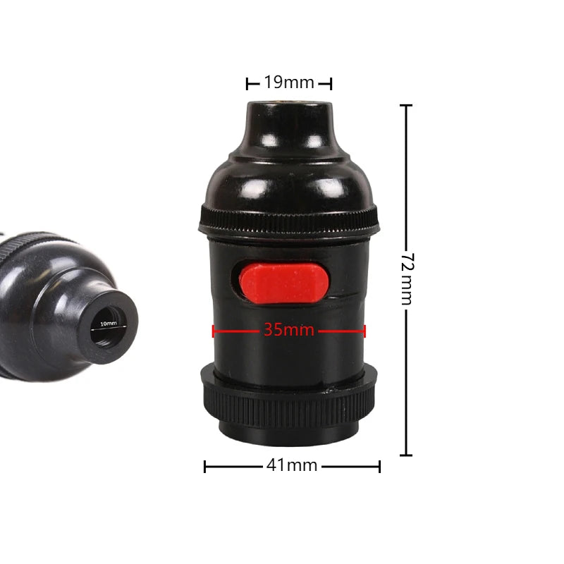 Bedroom Office E27 Bakelite Plastic Lamp Holder Socket Base LED Zpaxo Style1