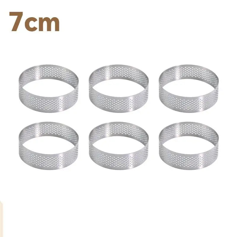 5/6/7/8CM Classic 304 Stainless Steel Mousse Ring Cake Mold With Hole Tart Bottom Tower Fruit Pie Quiches Baking Tool Zpaxo 7cm