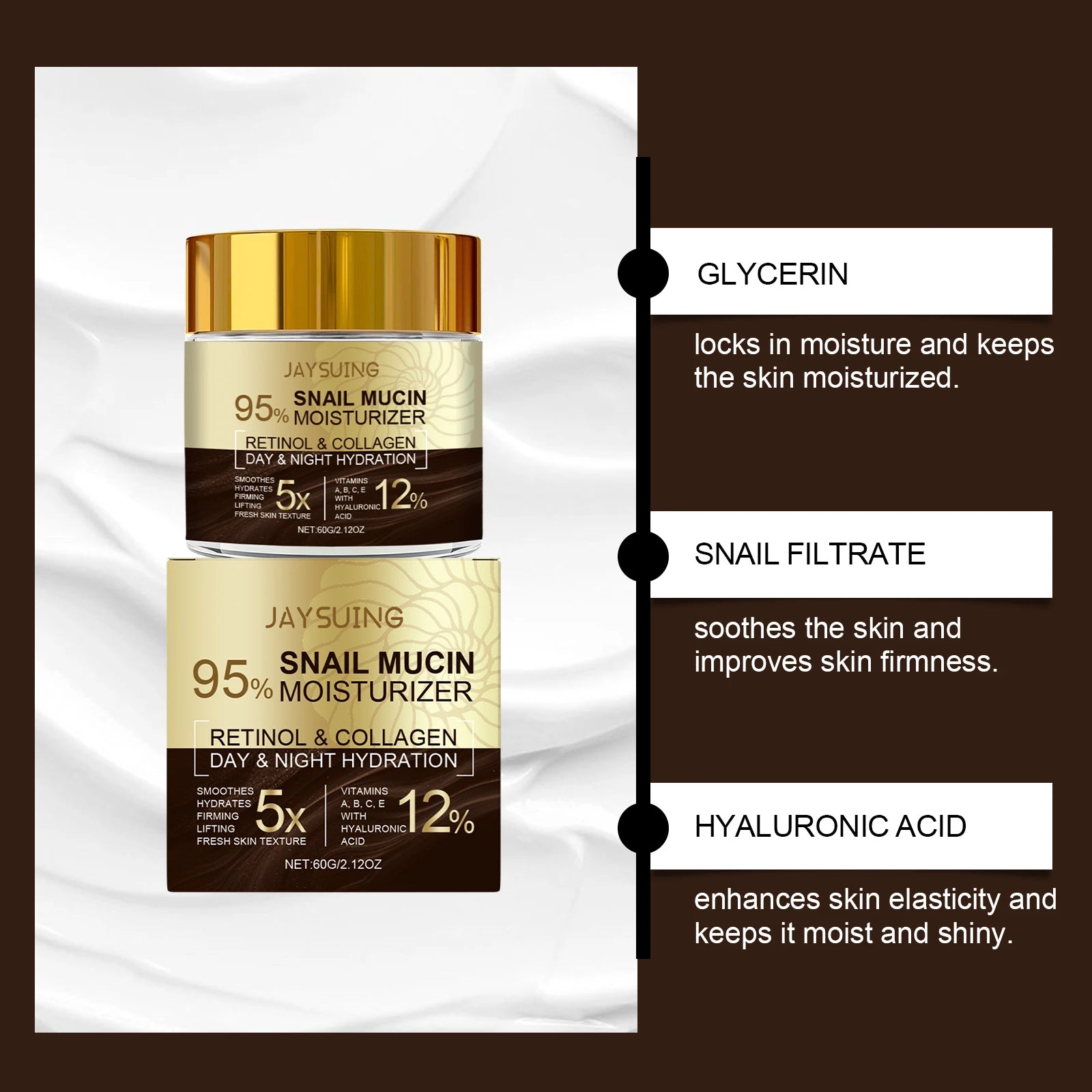 Jaysuing Snail Collagen Cream – Anti-Aging, Firm & Moisturizing Face Moisturizing Cream Zpaxo
