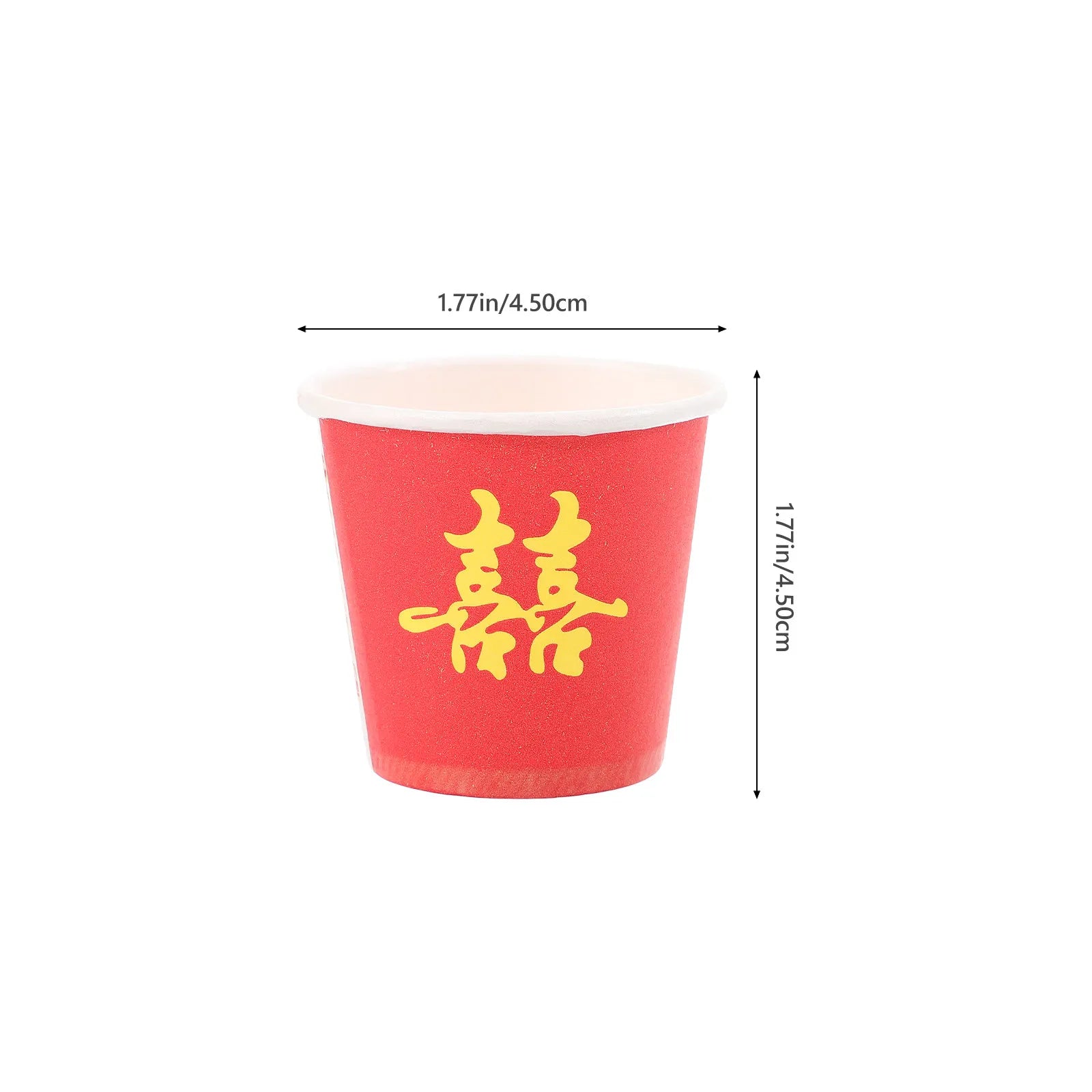 Wedding Paper Cups Red Xi Theme Small Disposable Tea Party Chinese