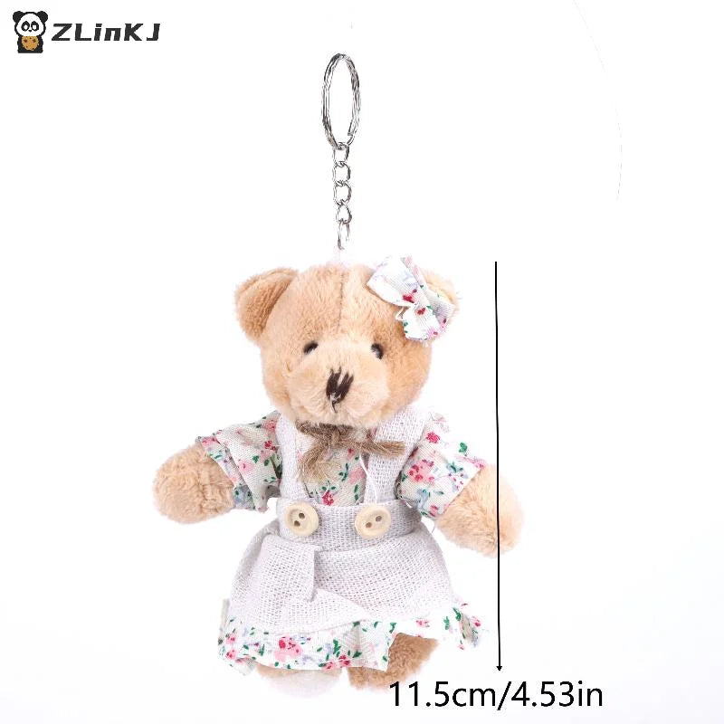 Cartoon Little Bear Plush Doll Keychain Cute Stuffed Rabbit Keyring Zpaxo