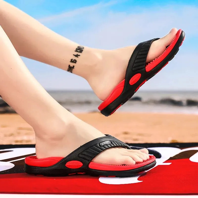 Slippers Men Flip Flops Beach Sandals Non-slip Casual Flat Shoes