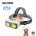 LED COB Sensor Headlamp – 4 Modes, Type-C Rechargeable, IPX4