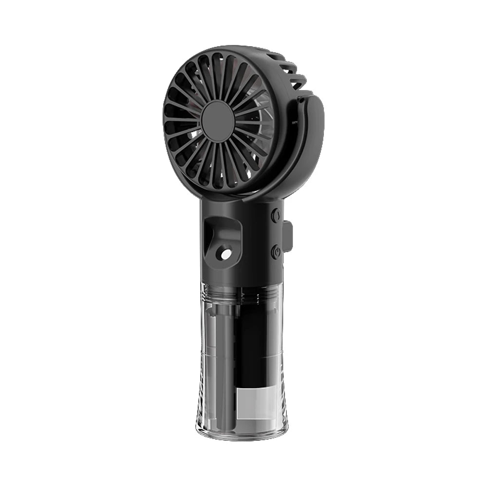 Portable Handheld Fan Humidifier USB Rechargeable Outdoor Camping Zpaxo Black
