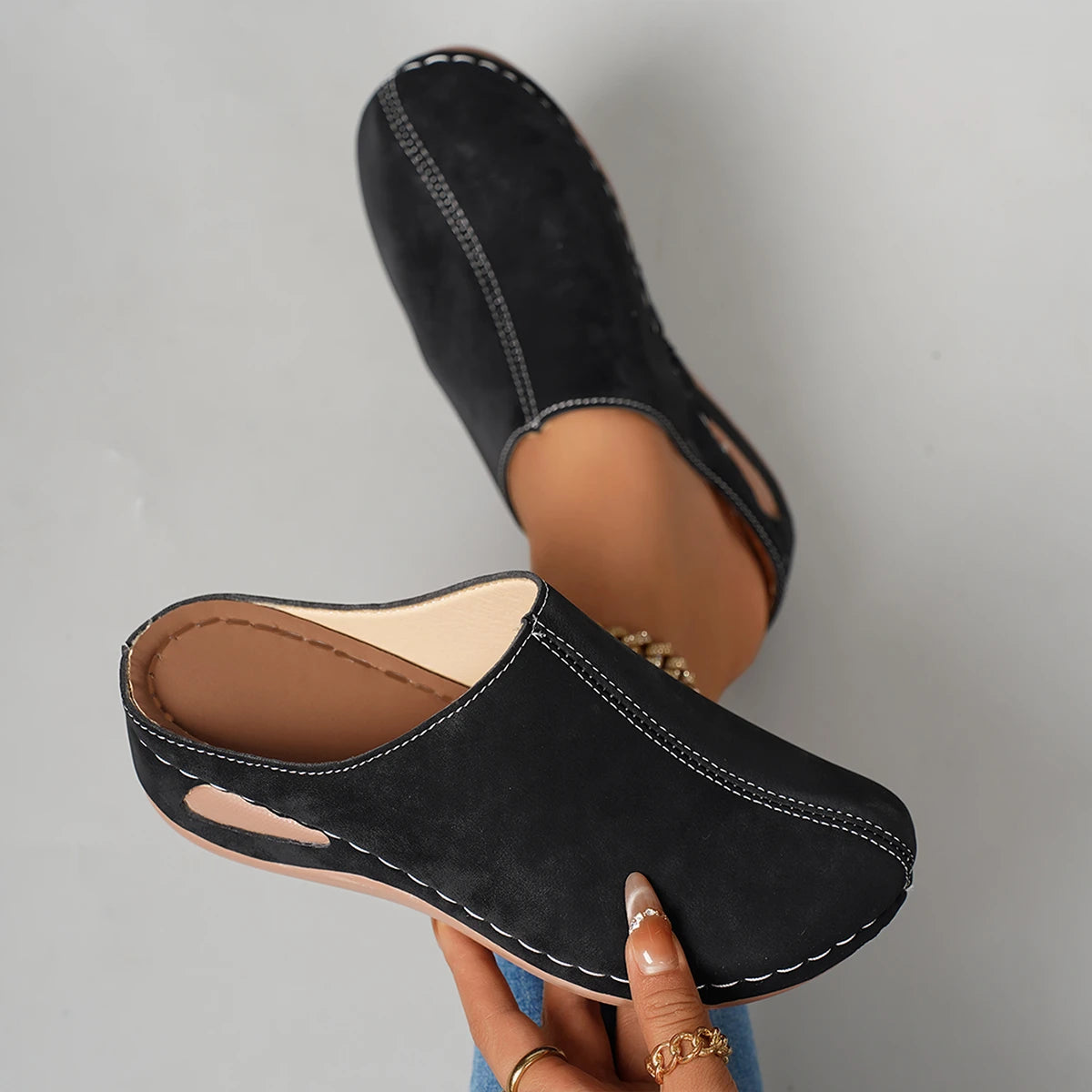 Women Mules Slippers 2025 New Designer Shoes Women Casual Platform Sandals Comfortable Slip on Fashion Slippers Slides Women Zpaxo black 39