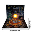 Christmas Popup Cards Musical Greeting Light Santa Projection 3D