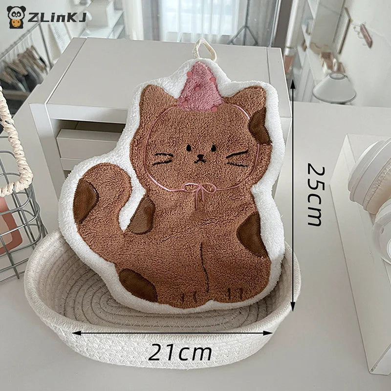 1Pcs Cartoon Hand Towel Quick Drying Simple Pattern Quick Drying Hand Towel For Kitchen Bathroom Zpaxo