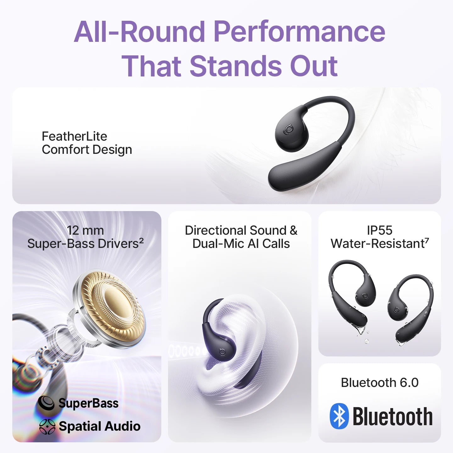 Baseus BF1 Lite Open-ear Sport Wireless Earphones Bluetooth 5 4
