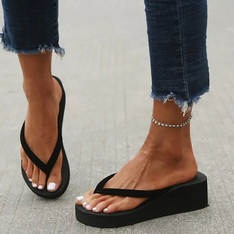 Slippers Bohemian Shoes Platform Ladies Sandals Wedges Beach Home Zpaxo